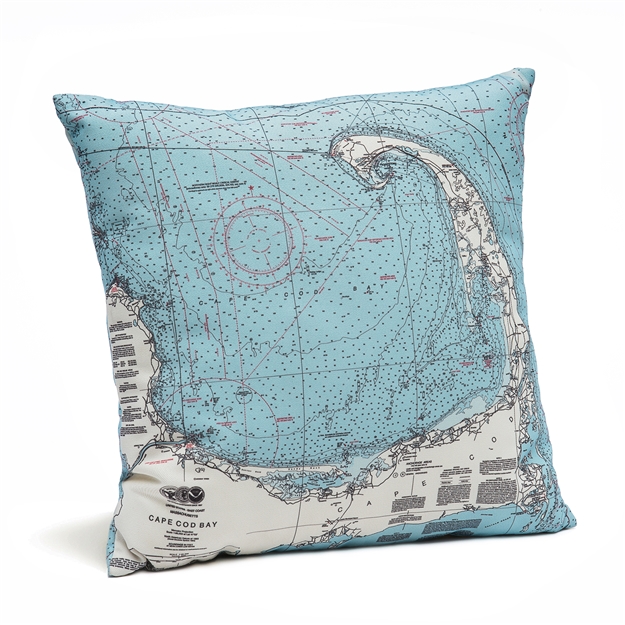 Cape Cod Indoor Outdoor Nautical Pillow Map