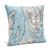 Grand Traverse Bay Indoor Outdoor Nautical Pillow Map
