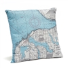 Little Traverse Bay Indoor Outdoor Nautical Pillow Map