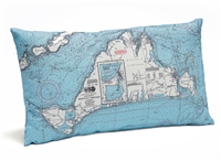 Martha's Vineyard Indoor Outdoor Nautical Pillow Map