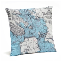 San Francisco Bay Indoor Outdoor Nautical Pillow Map