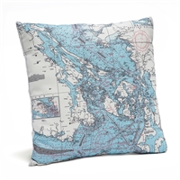 San Juan Islands Indoor Outdoor Nautical Pillow Map