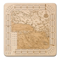 Santa Barbara Real Wood Decorative Cribbage Board