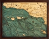 3D Santa Barbara and the Channel Islands 3D Nautical Real Wood Map Depth Decorative Chart