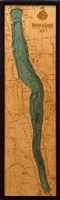 Seneca Lake Nautical Topographic Art: Bathymetric Real Wood Decorative Chart