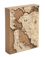 San Francisco Cork Map Nautical Topographic Art