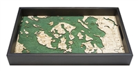 San Juan Islands Nautical Real Wood Map Decorative Serving Tray