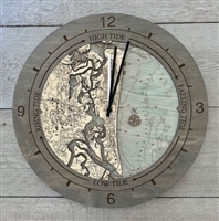 Amelia Island Real Wood Decorative tide and Time Clock