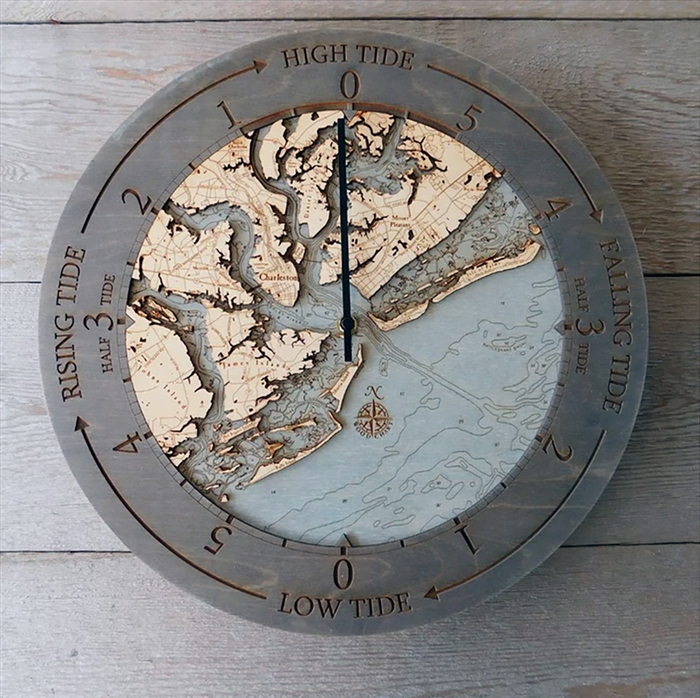 Charleston Real Wood Decorative tide Clock