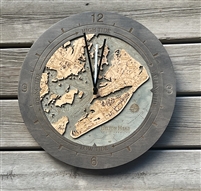 Hilton Head Real Wood Decorative tide and Time Clock