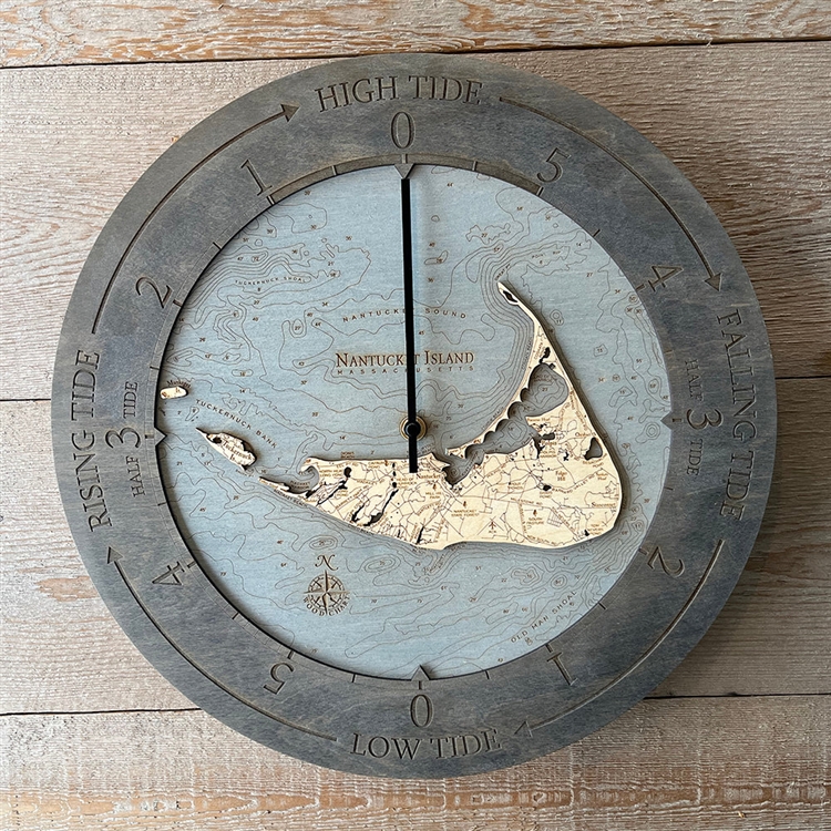 Hilton Head Real Wood Decorative tide Clock