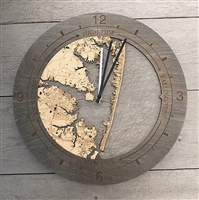 Ocean City Real Wood Decorative Tide  and Time Clock