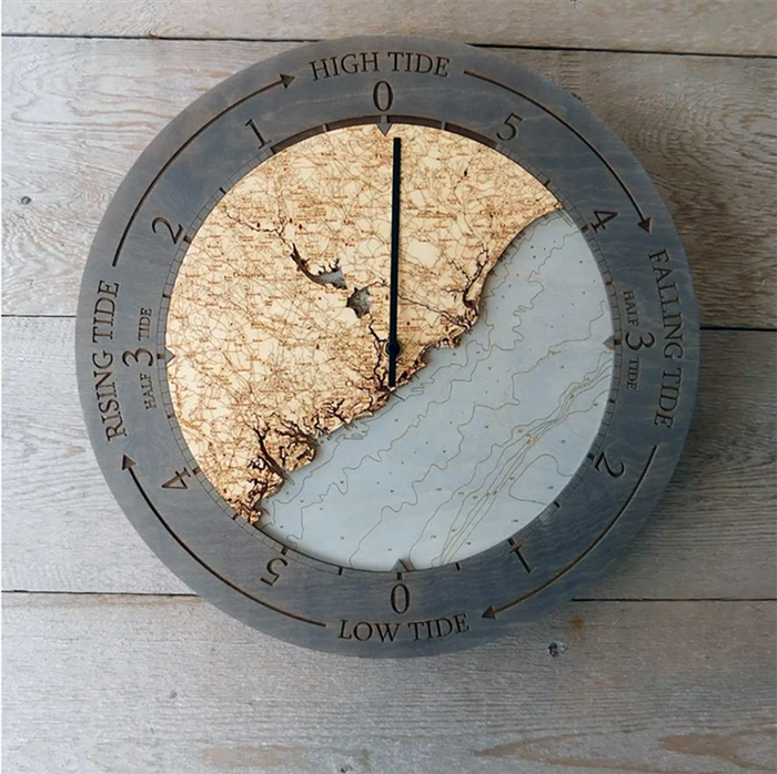 South Carolina Coast Real Wood Decorative tide Clock
