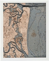 Amelia Island Nautical Topographic Art: Bathymetric Real Wood Decorative Chart
