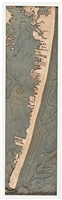 Ocean City Nautical Topographic Art: Bathymetric Real Wood Decorative Chart | White Frame
