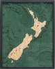 New Zealand Nautical Topographic Art: Bathymetric Real Wood Decorative Chart