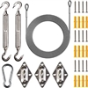 Deluxe Triangle Sail Shade Hardware Kit - Stainless Steel with cables