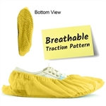 Yellow Fabric Shoe Covers with Traction 7FWT-80HC
