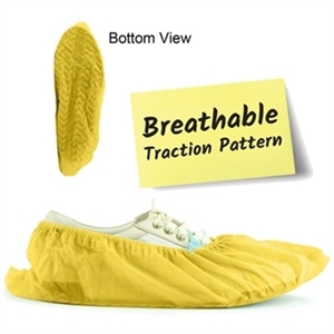 Yellow Fabric Shoe Covers with Traction 7FWT-80HC