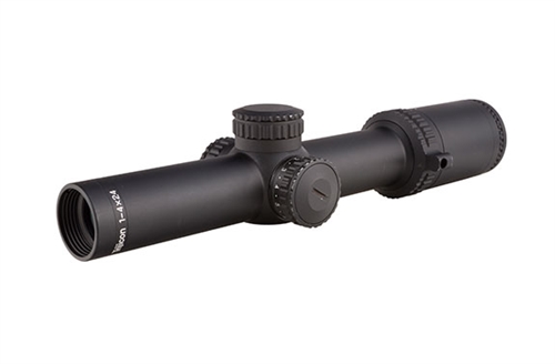 Trijicon AccuPower 1-4x24 Riflescope MIL-Square Crosshair w/ Green LED, 30mm Tube