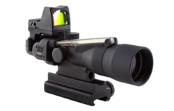 Trijicon ACOG 3x30 Scope, Dual Illuminated Amber Horseshoe / Dot .223 Ballistic Reticle, 3.25 MOA RMR Sight, and TA60 Mount