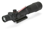 TRIJICON ACOG 5.5x50mm Dual Illuminated Red Chevron Flat Top .308 Ballistic Reticle with Flat Top Adapter