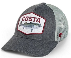 Costa XL FIT TRUCKER PATCH STRIPER GRAY HAT