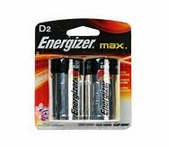 Energizer Max Alkaline D Battery 2pk