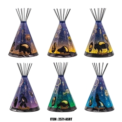 Assorted Design, 12" height Tipi Lamp