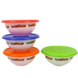 BOWL 12.75" WHITE W/FRUIT DESIGN