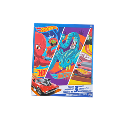 PUZZLE, HOT WHEELS 3-PACK(24/48/100PC)