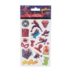 STICKERS, SPIDERMAN--4 SHEETS/PAK