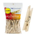 CLOTHESPINS WOODEN, LARGE  100CT