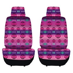 PRINTED FRONT SEAT COVER SET - BERRY PINK