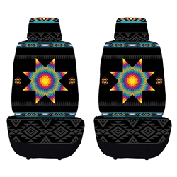 PRINTED FRONT SEAT COVER SET - STAR BURSTING OUT