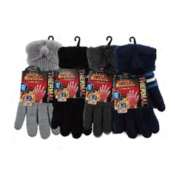 ALP-41870--MENS KNIT THERMAL GLOVES, ASST