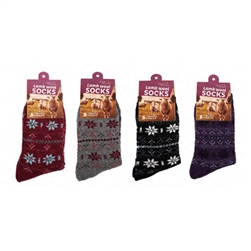 ALP-42738--LADIES WOOL SOCKS, ASST PRINTS