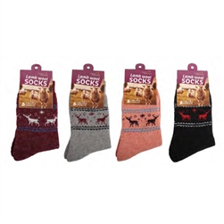 ALP-42739--LADIES WOOL SOCKS, ASST REINDEER