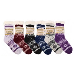 ALP-42762--SHERPA LINED SOCKS, ASST (12/PAK)