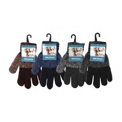 ALP-42804--KIDS (BOYS) STRETCH GLOVES, ASST DARK COLORS