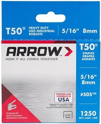 ARROW 5/16" STAPLES (T50) (PACKED IN 4'S)
