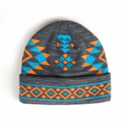 KNITTED BEANIE, DIAMOND RIDGE DESIGN