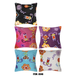 NATIVE FLORAL DESIGN SILK TOUCH CUSHION (FILLED) 18x18"