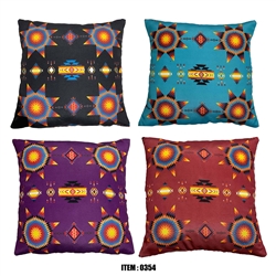 STARBURST DESIGN CANVAS CUSHION (FILLED), 18x18"