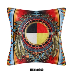 Medicine Wheel 2 Design, Micromink Cushion(FILLED)