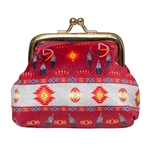 COIN PURSE, MED WHEEL RED