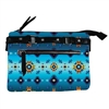 FLEECE CROSSBODY PURSE, ZIPPERED--DIAMOND AZURE