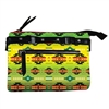 FLEECE CROSSBODY PURSE, ZIPPERED--GREEN LIZARD