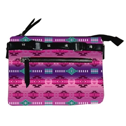 FLEECE CROSSBODY PURSE, ZIPPERED--PINK BERRY