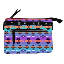 FLEECE CROSSBODY PURSE, ZIPPERED--PURPLE MINT